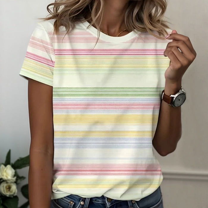 Lässiges Gestreiftes T-Shirt