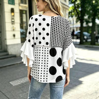 Vintage-Bluse Mit Polka-Dots