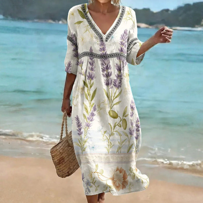Lässiges Kleid Mit Blumenmuster