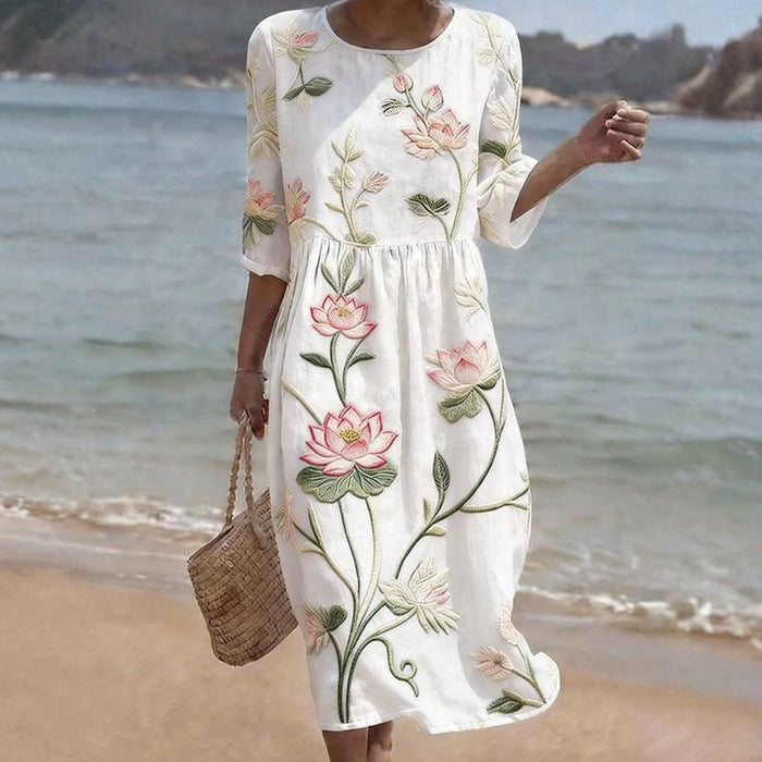 Lässiges Kleid Mit Blumenmuster