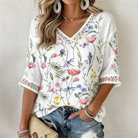 Vintage-Bluse Mit Blumenmuster