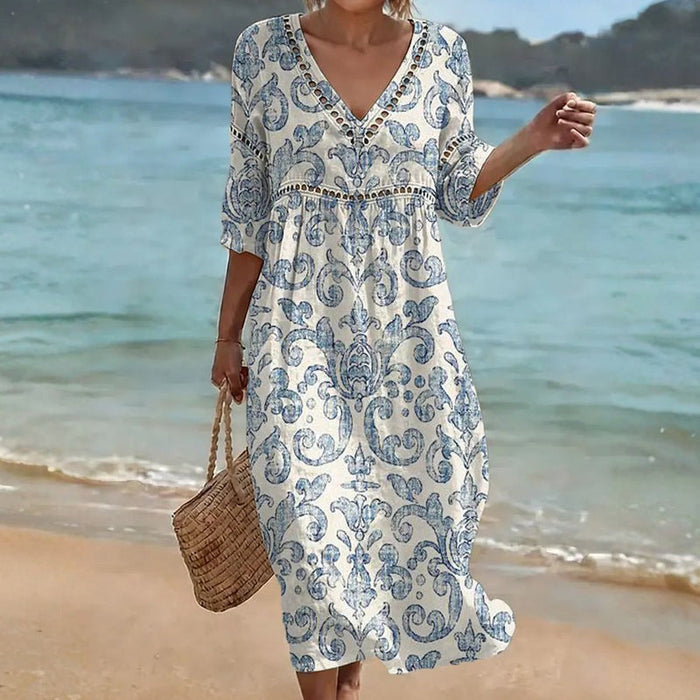 Vintage-Kleid Mit Ethno-Print