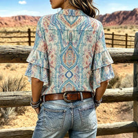 Vintage-Bluse Mit Blumenmuster