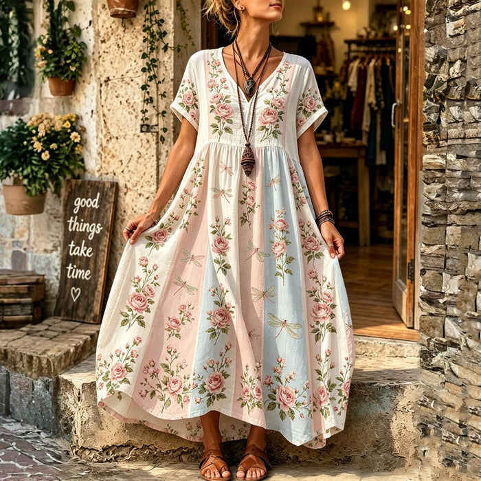 Lässiges Kleid Mit Blumenmuster