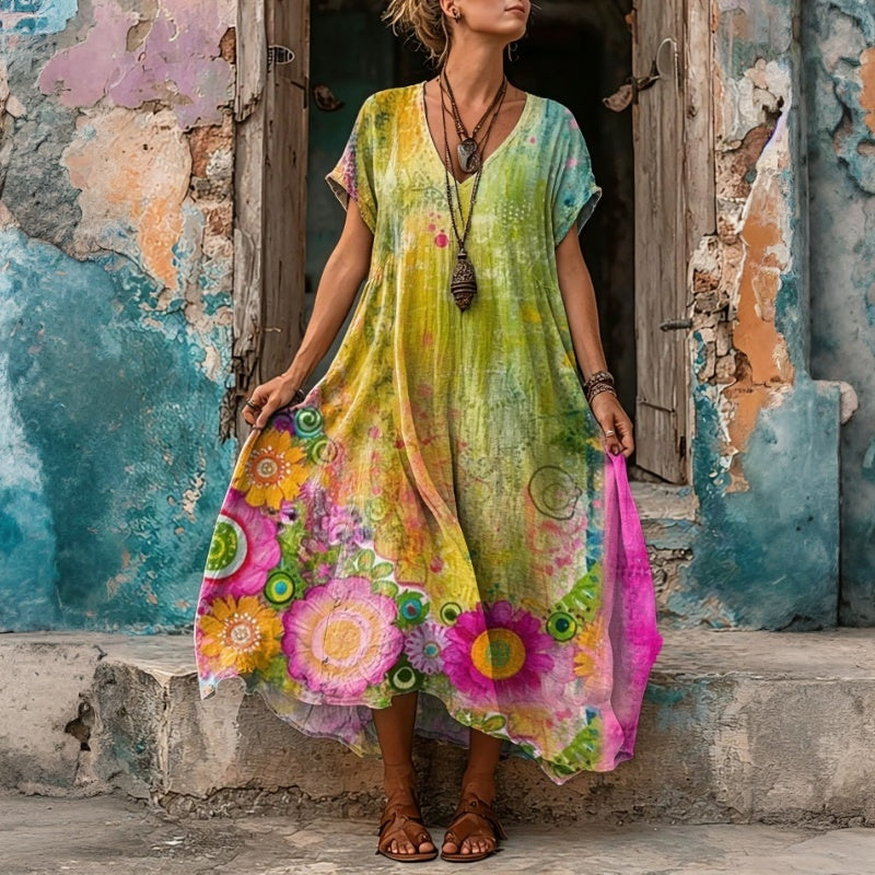 Lässiges Kleid Mit Blumenmuster