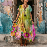 Lässiges Kleid Mit Blumenmuster