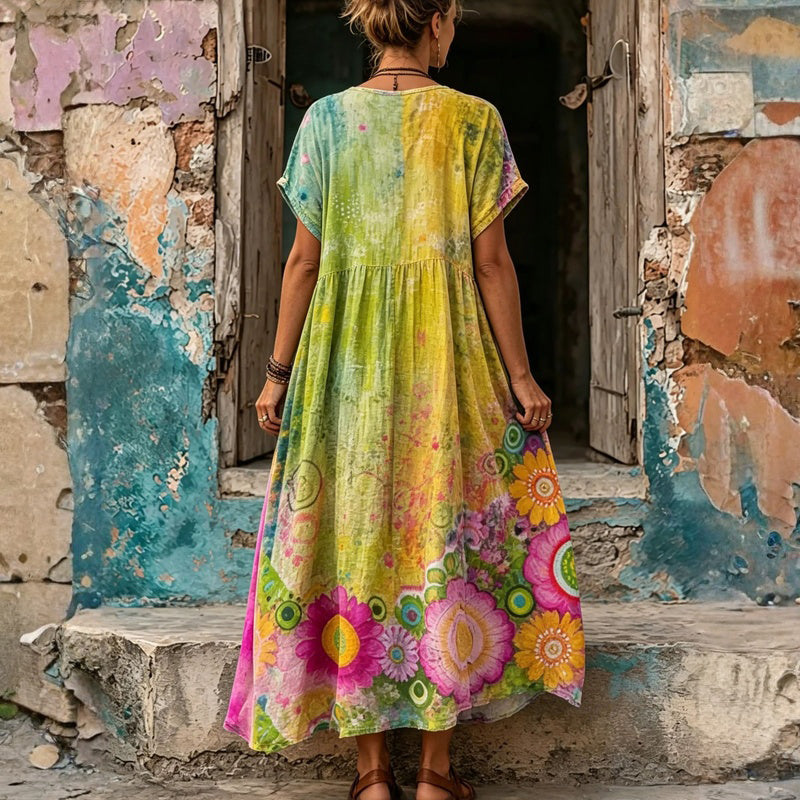 Lässiges Kleid Mit Blumenmuster