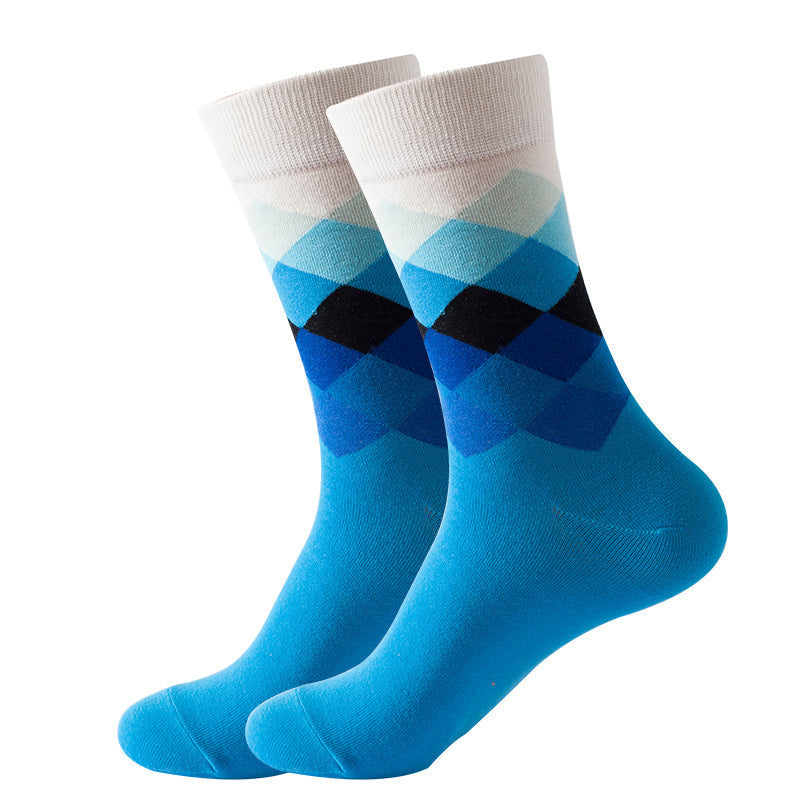 Bunt Karierte Freizeitsocken