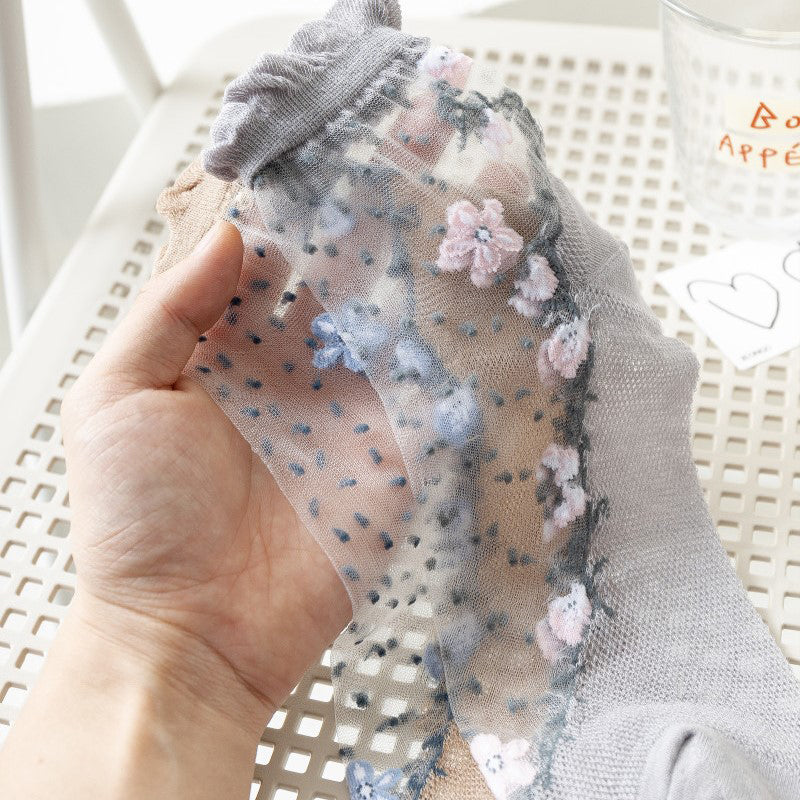 Atmungsaktive Blumensocken