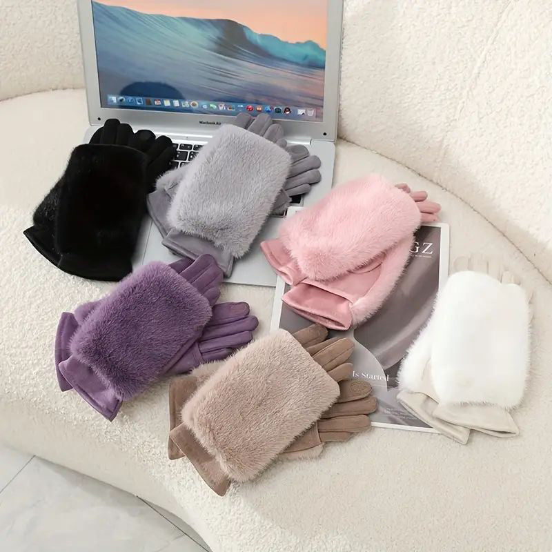 Warme Plüschhandschuhe