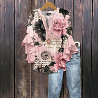 Vintage-Bluse Mit Blumenprint