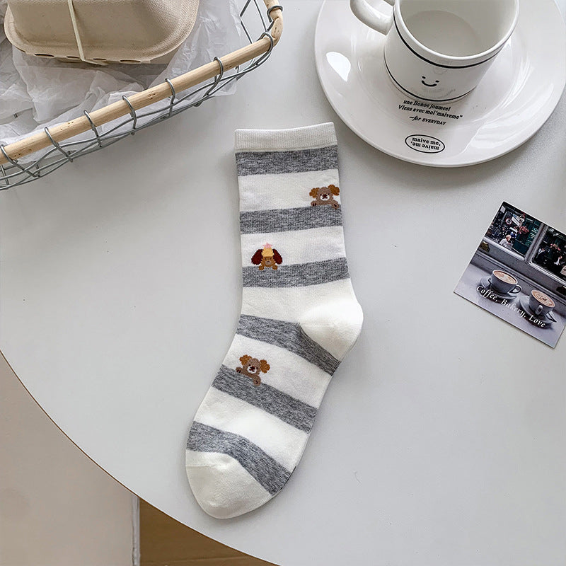 Lässige Socken Mit Welpenmotiv