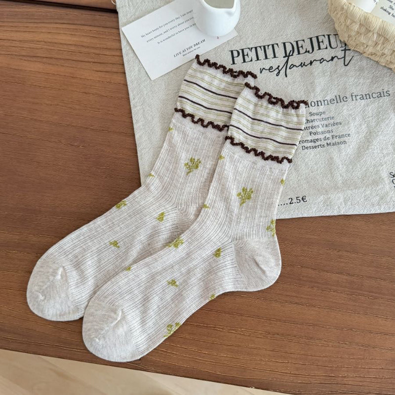 Lässige Socken Mit Blumenmuster