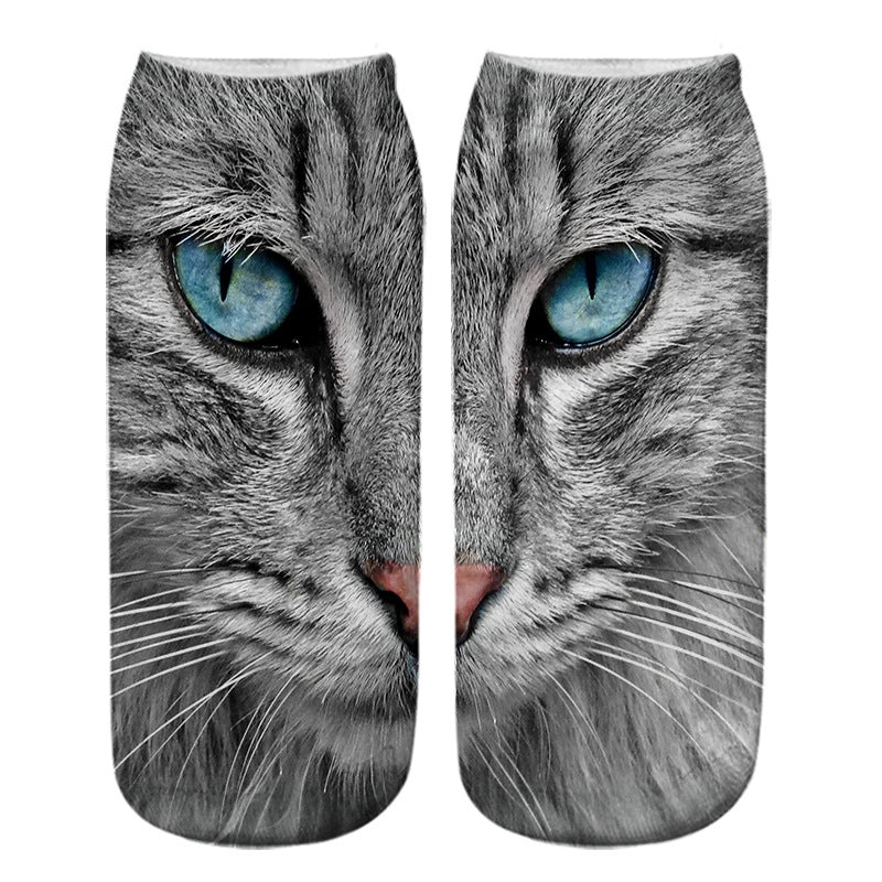 Socken Mit Kreativem Katzenmuster
