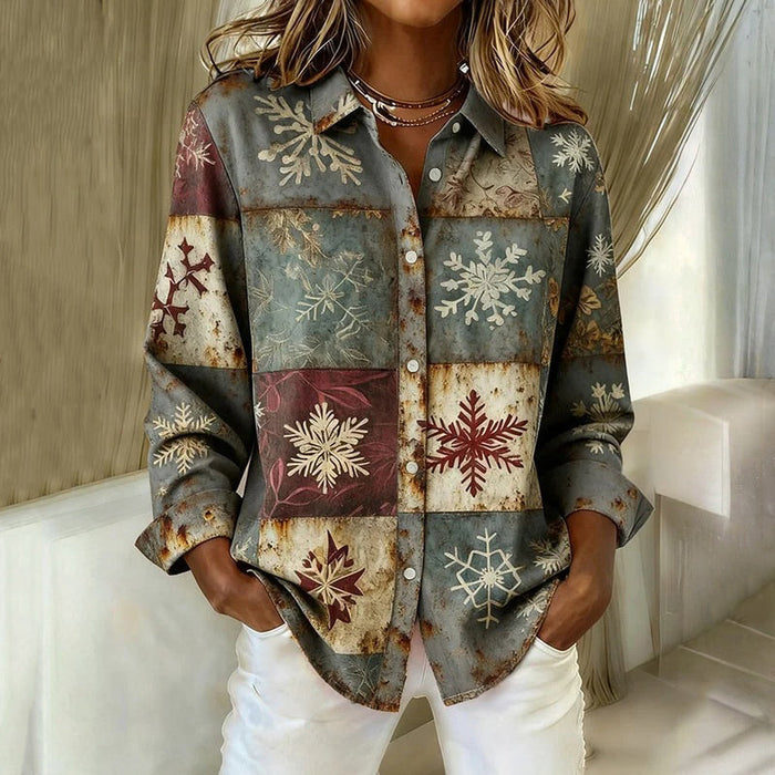 Vintage-Schneeflocken Bluse