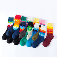 Bunt Karierte Freizeitsocken