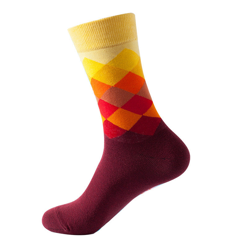 Bunt Karierte Freizeitsocken