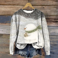 Vintage-Sweatshirt Mit Cartoon-Druck