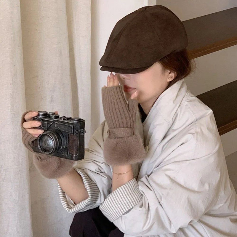 Einfarbige Warme Handschuhe