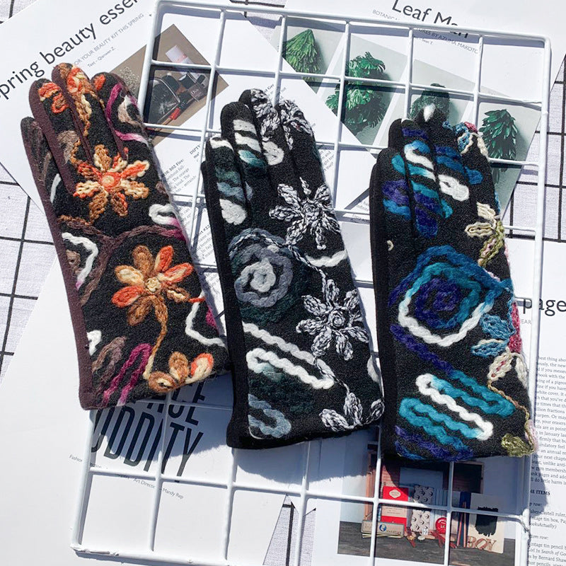 Warme Handschuhe Im Ethno-Stil