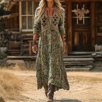 【Lange Ärmel】Lässiges Vintage-Kleid