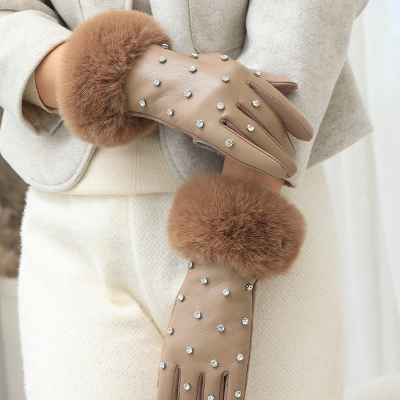 Warme Plüschhandschuhe