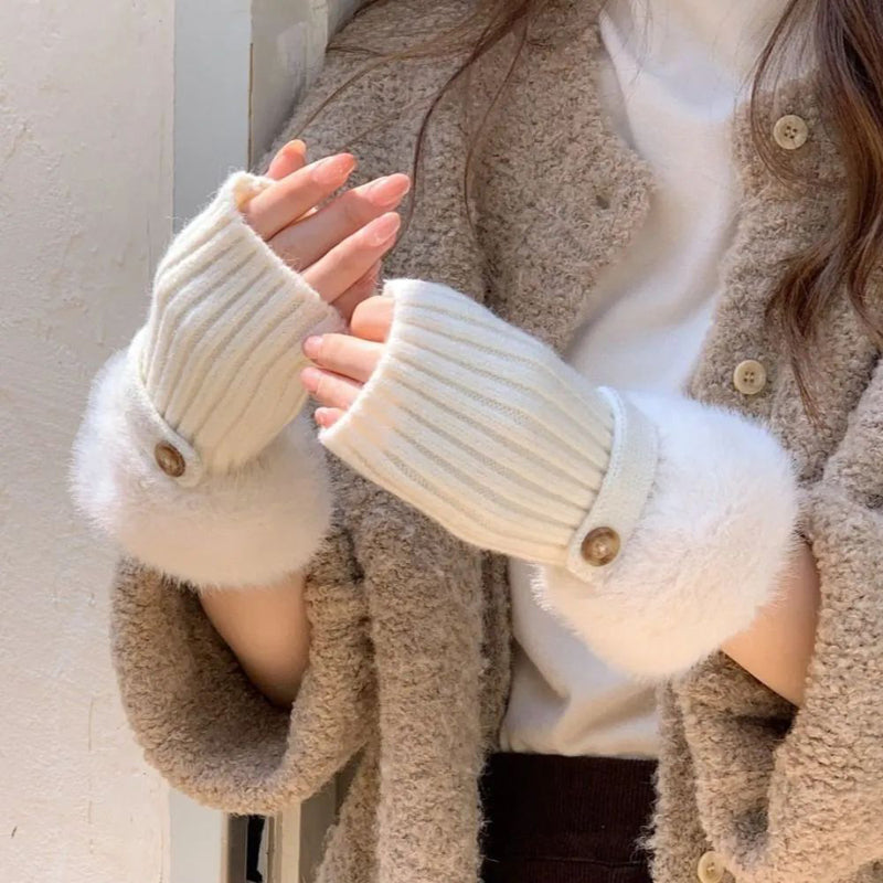 Einfarbige Warme Handschuhe