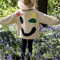 Lässiger Smiley-Strickpullover