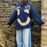 Lässiger Smiley-Strickpullover