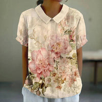 Vintage Bluse Mit Blumendruck