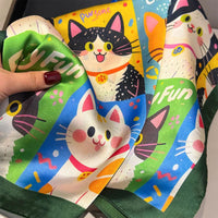 Lässiger Schal Mit Katzenmuster