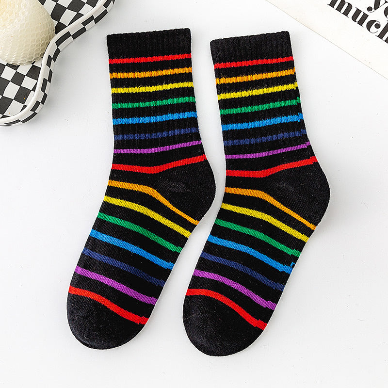 Bunte Gestreifte Socken