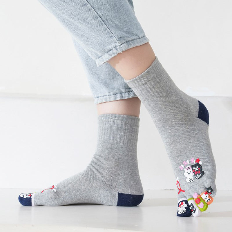 Cartoon-Socken Mit Fünf Zehen