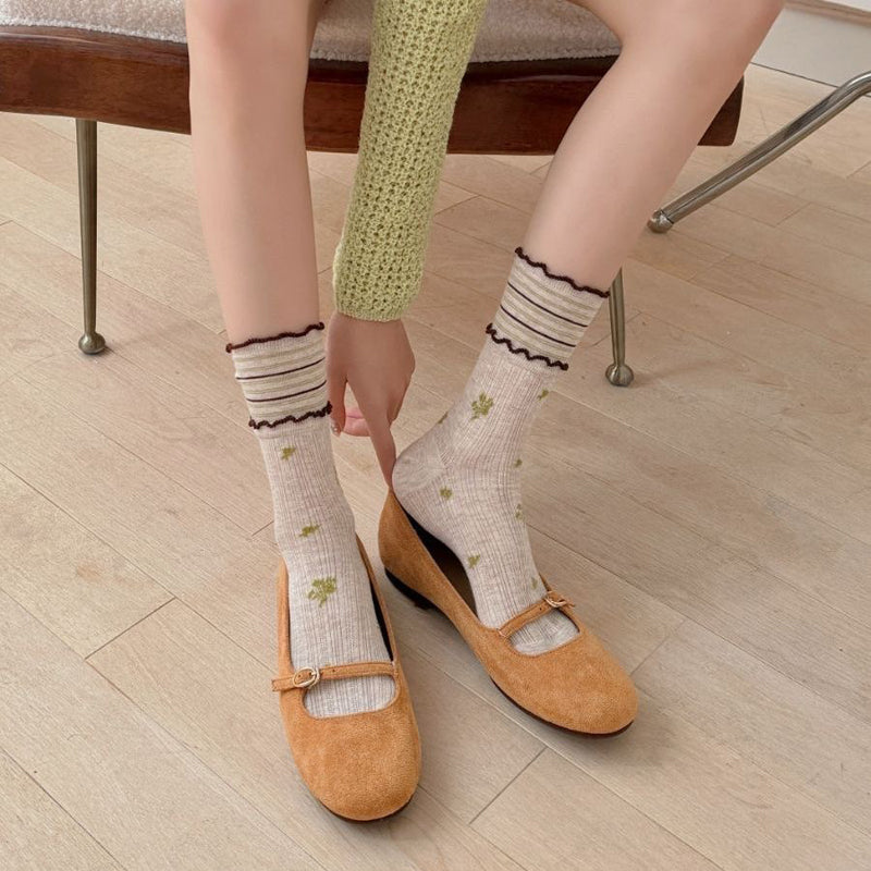 Lässige Socken Mit Blumenmuster