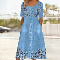 Vintage-Kleid Mit Blumenmuster