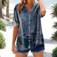 Vintage Bluse Mit Blumendruck