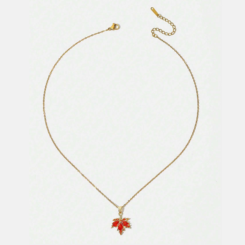 Halskette Mit Ahornblatt-Anhänger