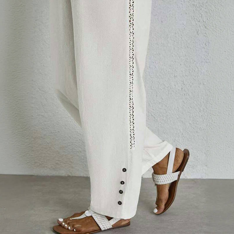【Baumwolle Und Leinen】Bequeme Freizeithose