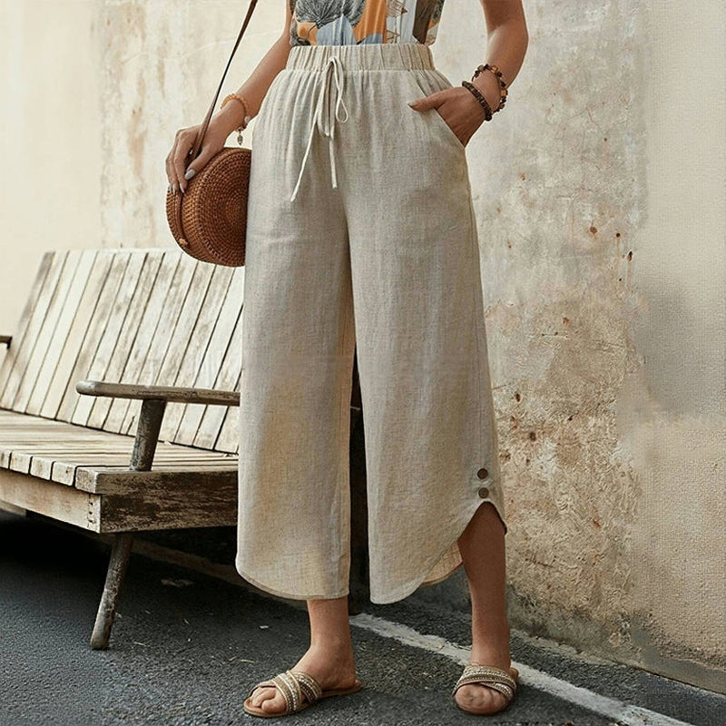 【Baumwolle Und Leinen】Bequeme Freizeithose