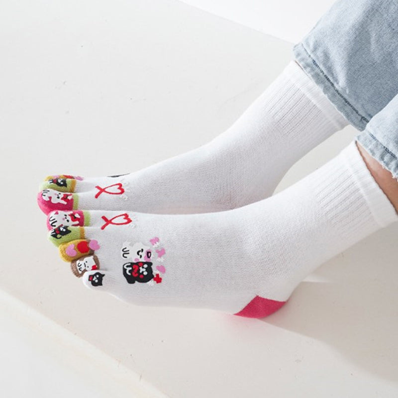 Cartoon-Socken Mit Fünf Zehen