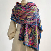 Vintage-Schal Mit Abstraktem Druck