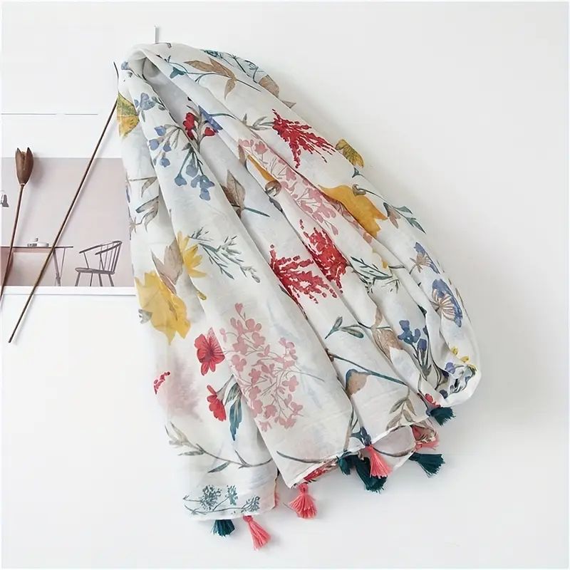 Vintage-Schal Mit Blumenmuster