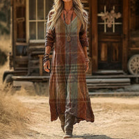 【Lange Ärmel】Lässiges Vintage-Kleid