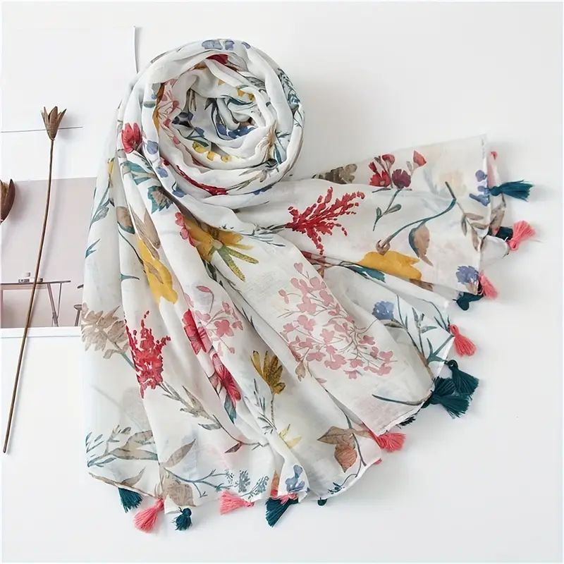 Vintage-Schal Mit Blumenmuster