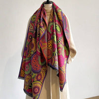 Vintage-Schal Mit Abstraktem Druck