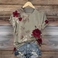 Vintage-T-Shirt Mit Blumendruck
