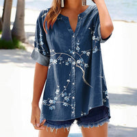 Vintage Bluse Mit Blumendruck
