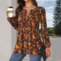 Vintage Bluse Mit Blumendruck