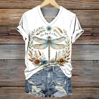 Vintage-T-Shirt Mit Libellen-Print