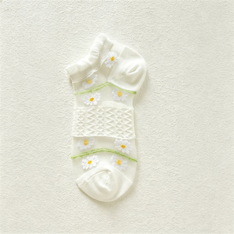 Atmungsaktive Socken Mit Blumenmuster